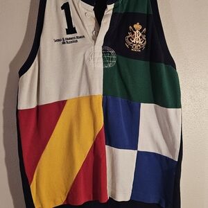 Polo by Ralph Lauren Multicolor Patchwork Rugby-Inspired Tank